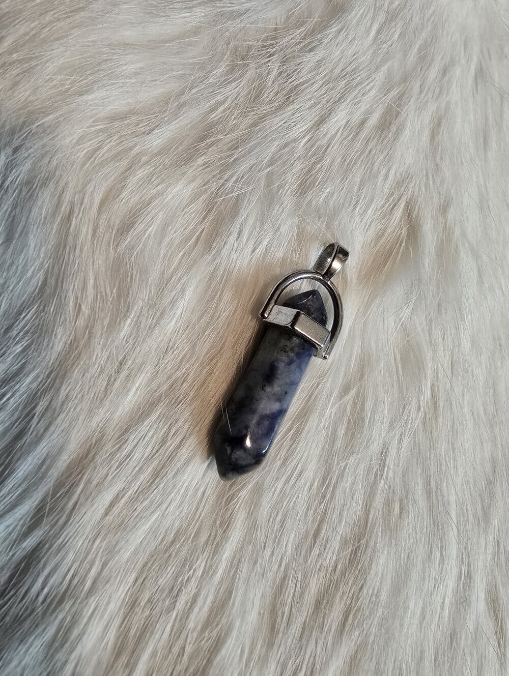Soda Lite Bullet Pendant Sterling Silver